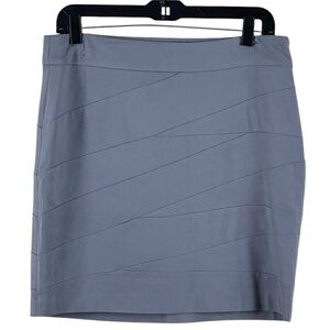 Vivienne Tam Gray Ponte Knit Bandage Bodycon Mini Skirt Sz 8